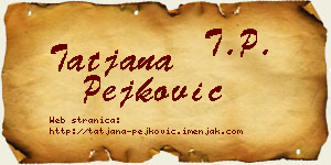Tatjana Pejković vizit kartica